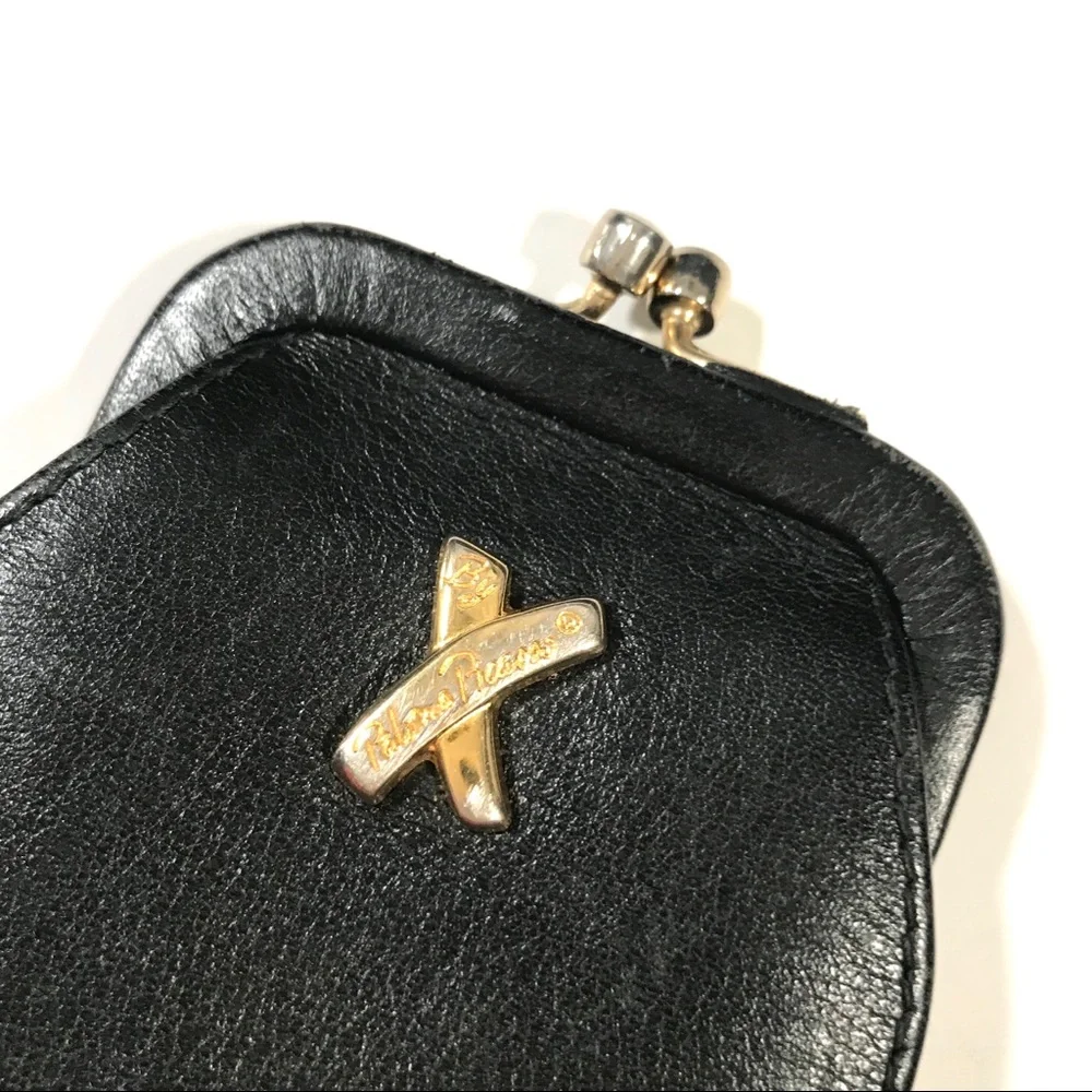Paloma Picasso Leather Kiss Lock Coin Purse Italy
